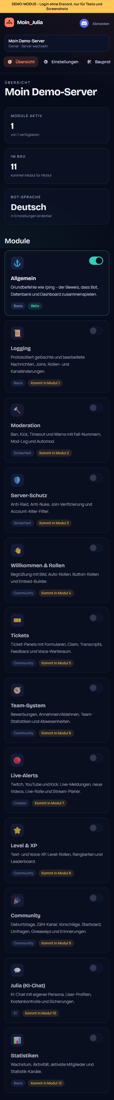 Übersicht mobil