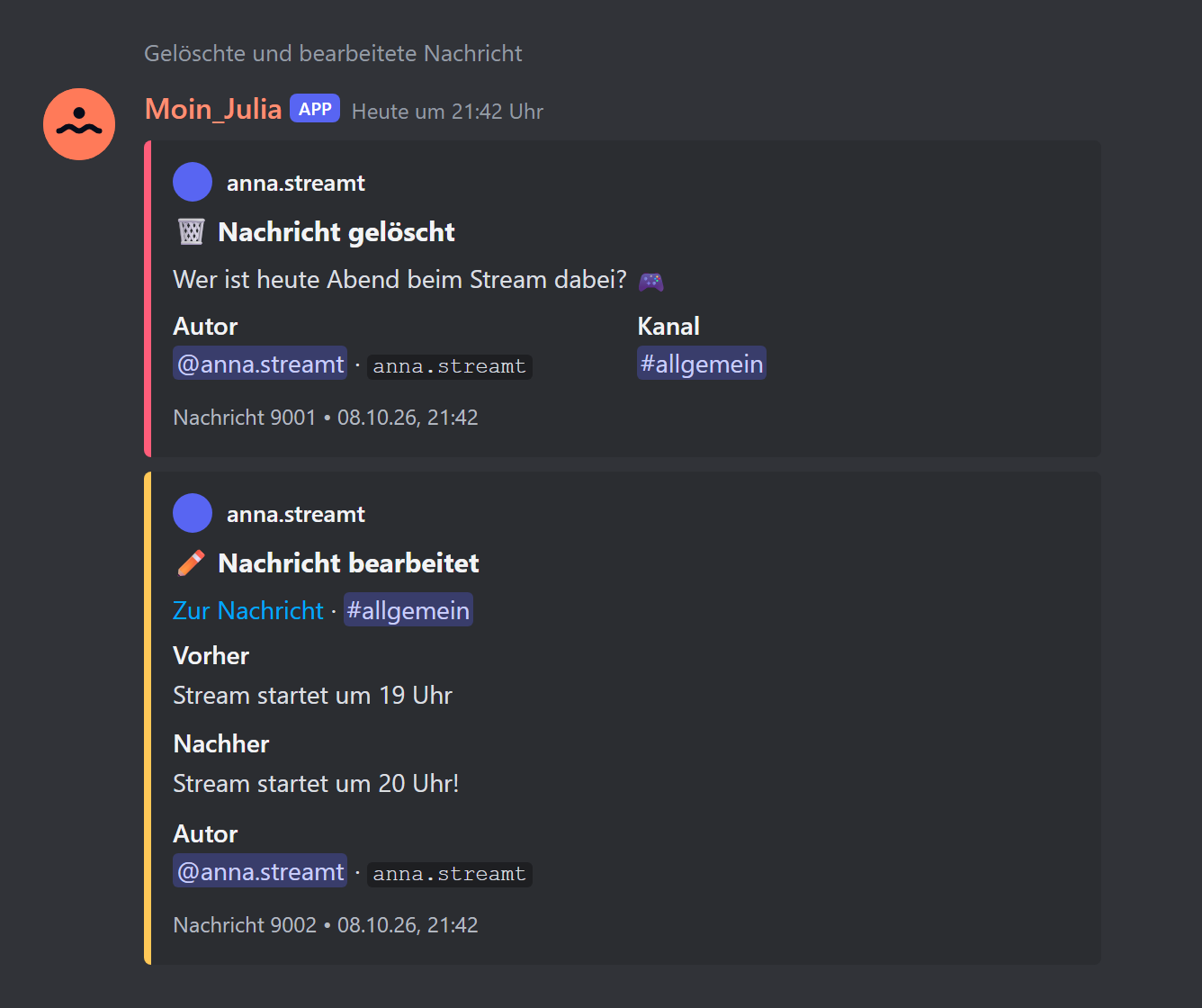 Gelöscht und bearbeitet